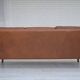 1970s, 3-seater Danish sofa, brown furniture leather with patina.