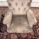 Set of Chesterfield armchairs velvet pattern grey