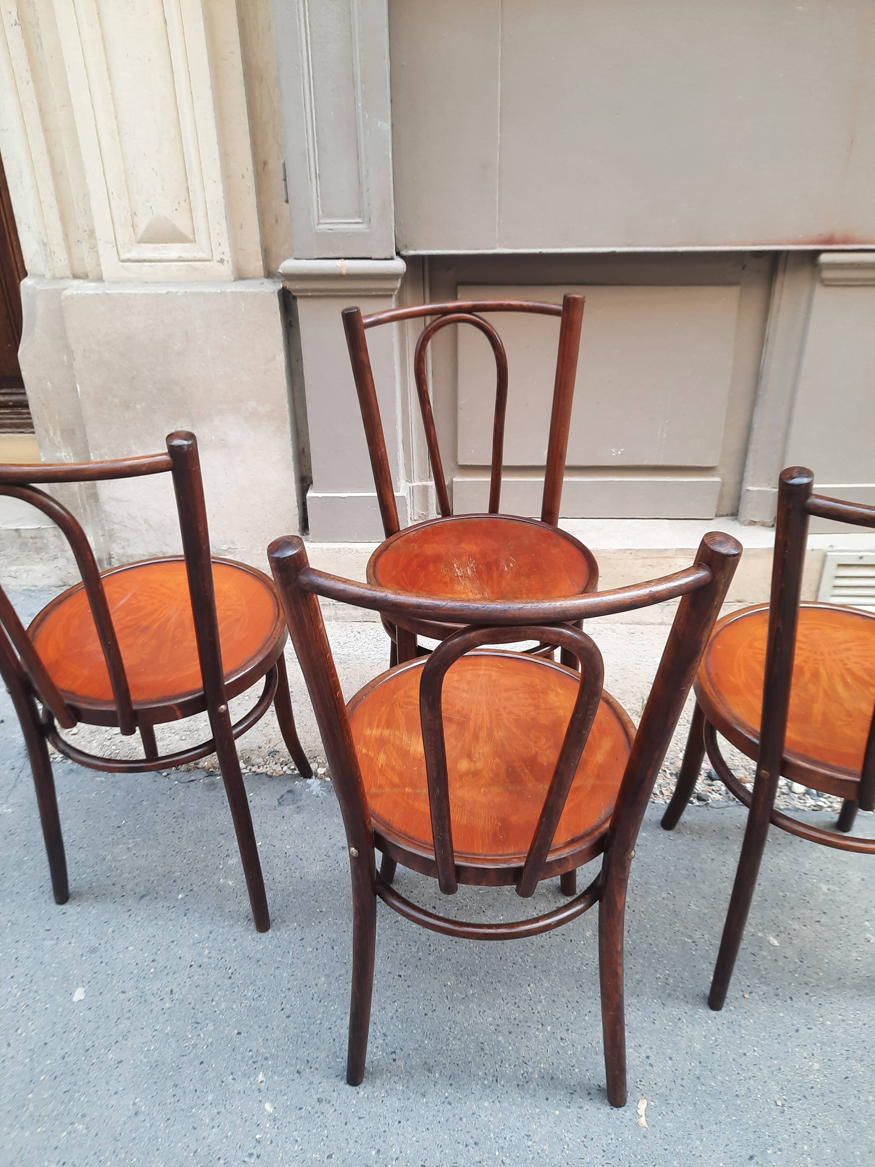 Set of four bistro chairs