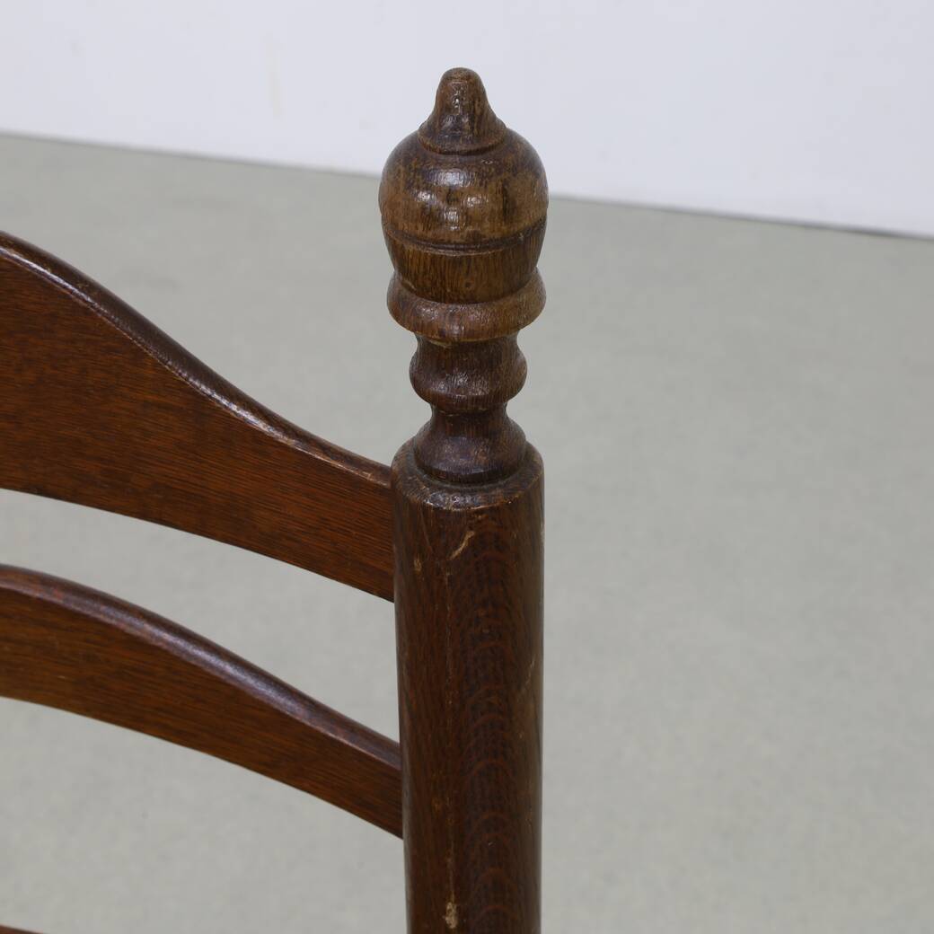 4x Vintage Bar Stool in Wood and Rush, 1970s