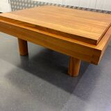 Table basse ottoman L09 en orme massif de Pierre Chapo