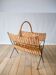 Modernist rattan and metal magazine rack 1970
