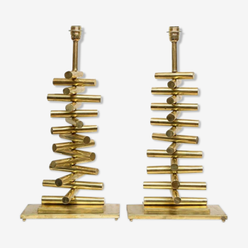 Pair of brass table lamps 1970-1980