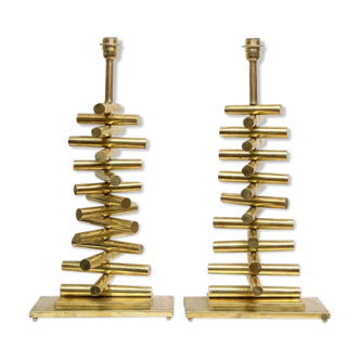 Pair of brass table lamps 1970-1980