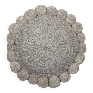 Mini coussin rond à - gris