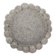 Mini coussin rond à pompons gris en laine