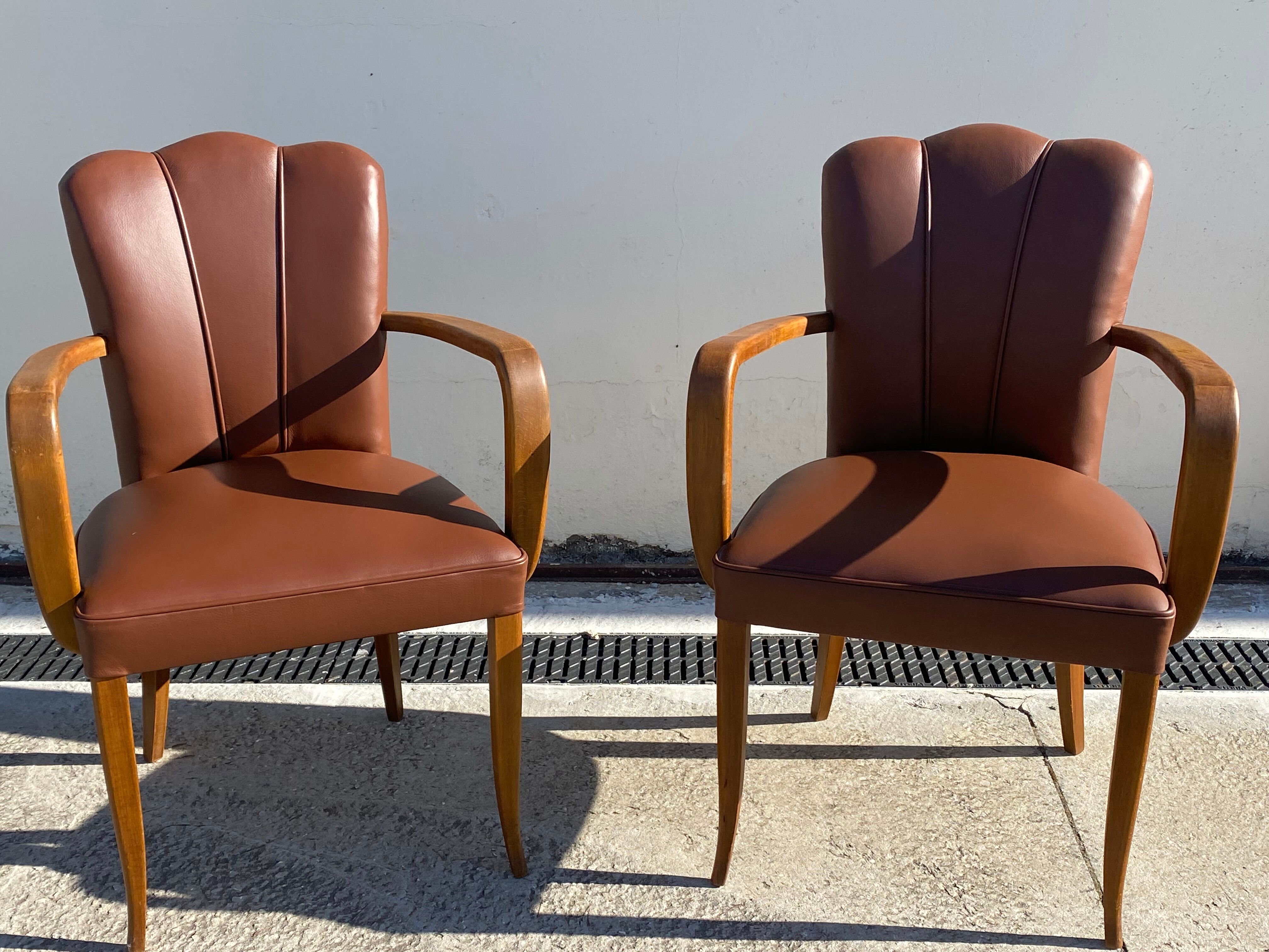 Pair of 50s bridge armchairs