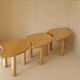 Vintage solid oak modular petal coffee tables circa 1980
