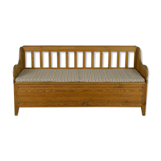 Scandinavian solid pine bench 1950s