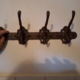 Coat rack hook X 4 Cast iron France folk art 50'S vintage metallic decoration