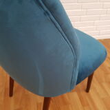 Armchair in velvet with stained beech legs, 60s