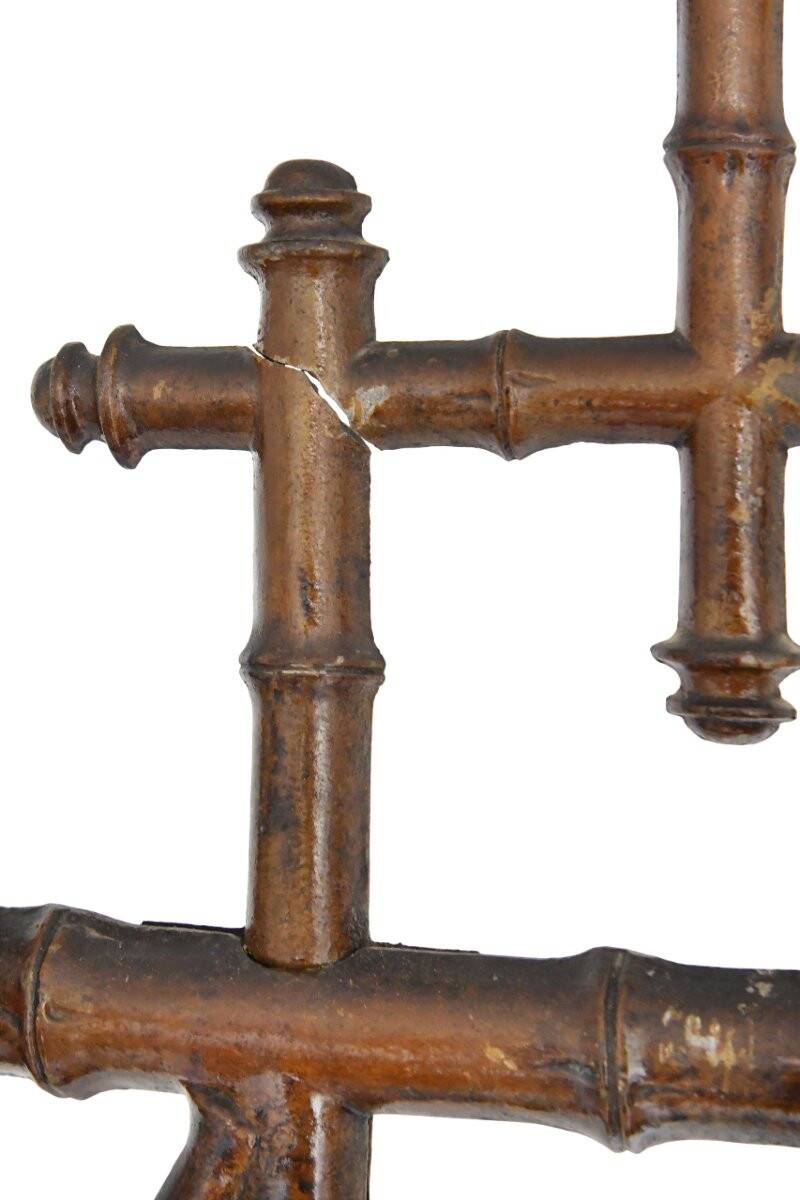 Cast iron coat rack in a bamboo style