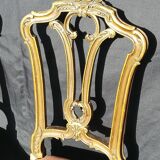 Pair of old canne chairs in gilded wood