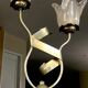 Lamp salerno 2 rods metal finish tulips in blown glass 52,5 cm