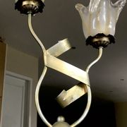 Lamp salerno 2 rods metal finish tulips in blown glass 52,5 cm
