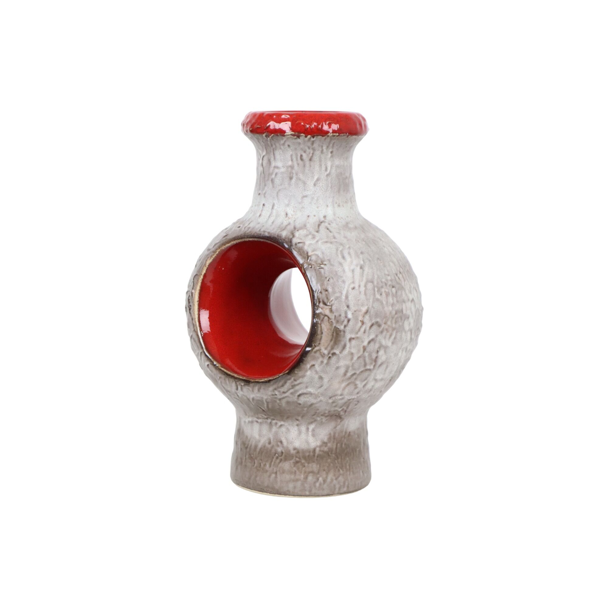Fat Lava Donut Vase Red West Germany Rare Design 493-35