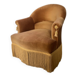 Toad armchair in golden velvet