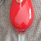 Vase ancien opaline rouge et jaune