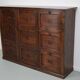 Antique french oak apothecary / filing cabinet folding doors, late 19th century