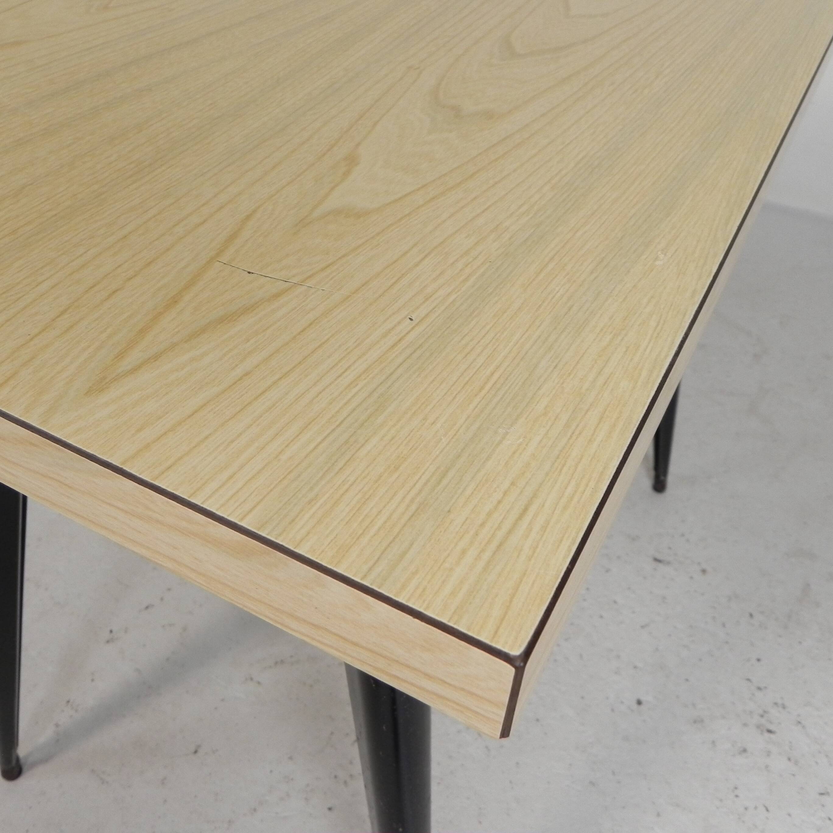 Bistro table Henri Julien, model Tolix T55 with a Formica top, 1950s.