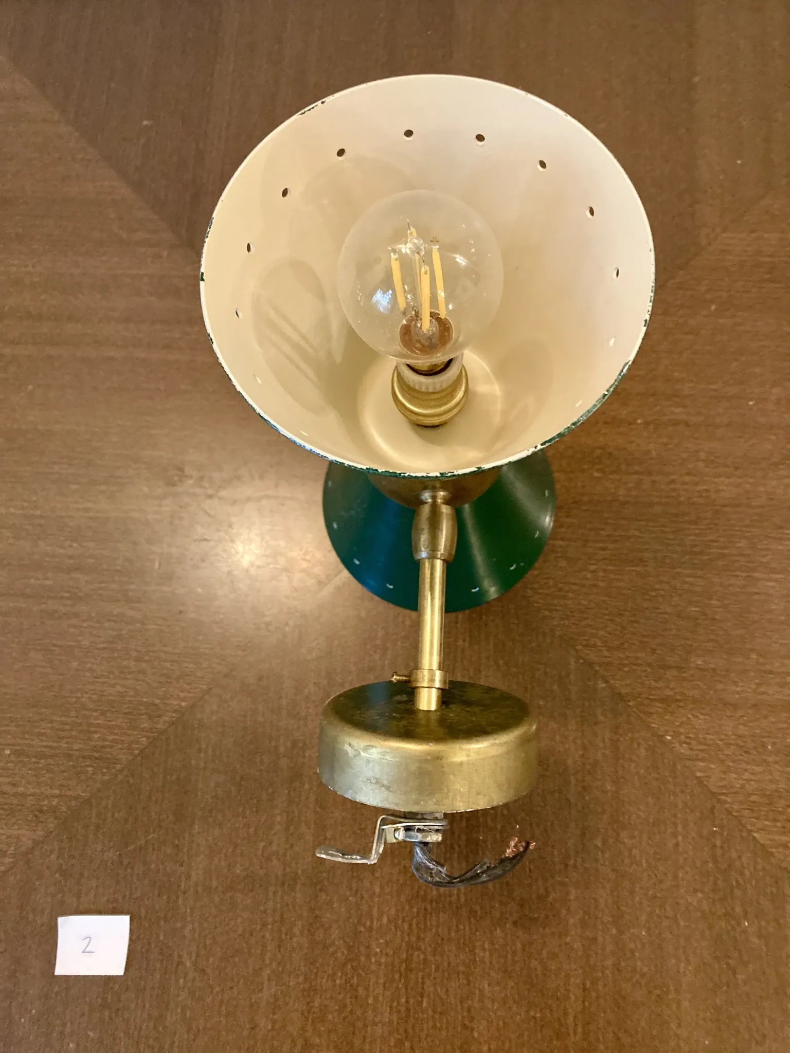 Vintage wall lamp "Diabolo" – 1950s style - green