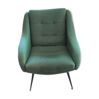 Fauteuil vert vintage rétro 50/60