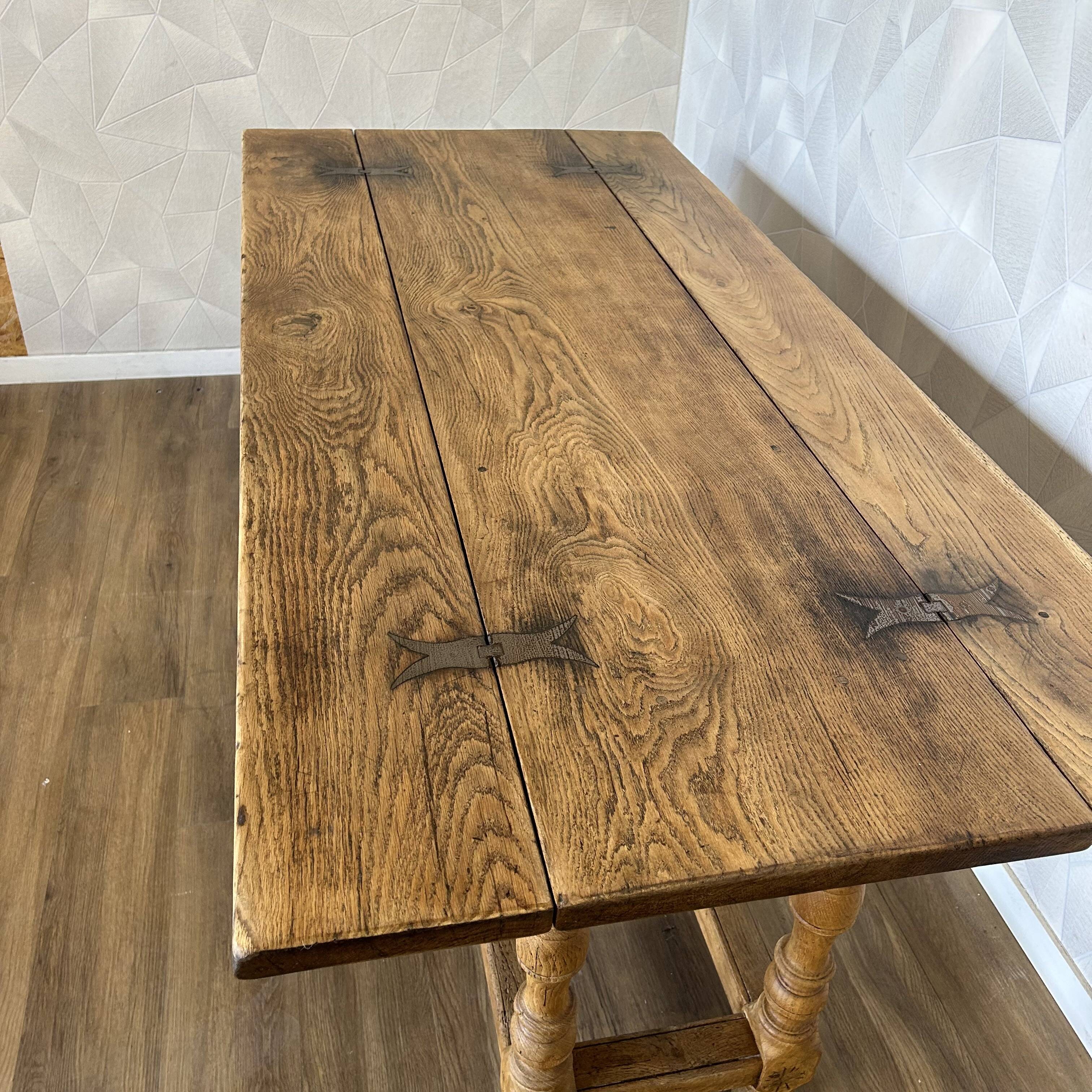 Solid Oak Folding Farmhouse Table