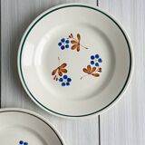 vintage flower plates set of 2