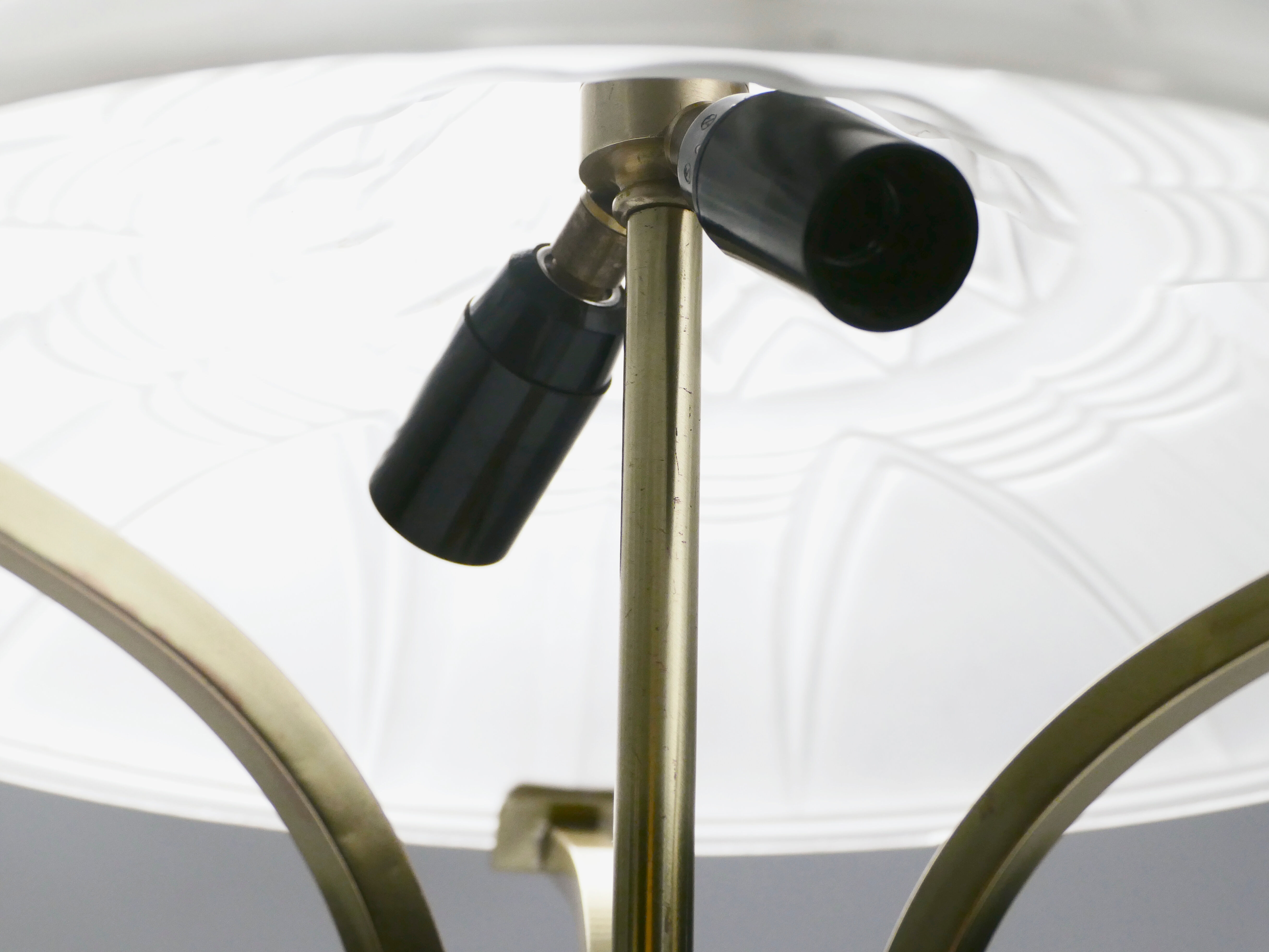 Lamp blown glass frosted around 1940 brass