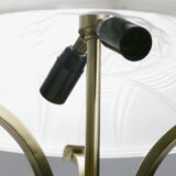 Lamp blown glass frosted around 1940 brass