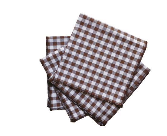 Set of 4 brown vichy towels