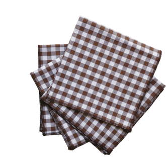 Set of 4 brown vichy towels