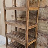 Ancien rack - étagère d'atelier en teck birman