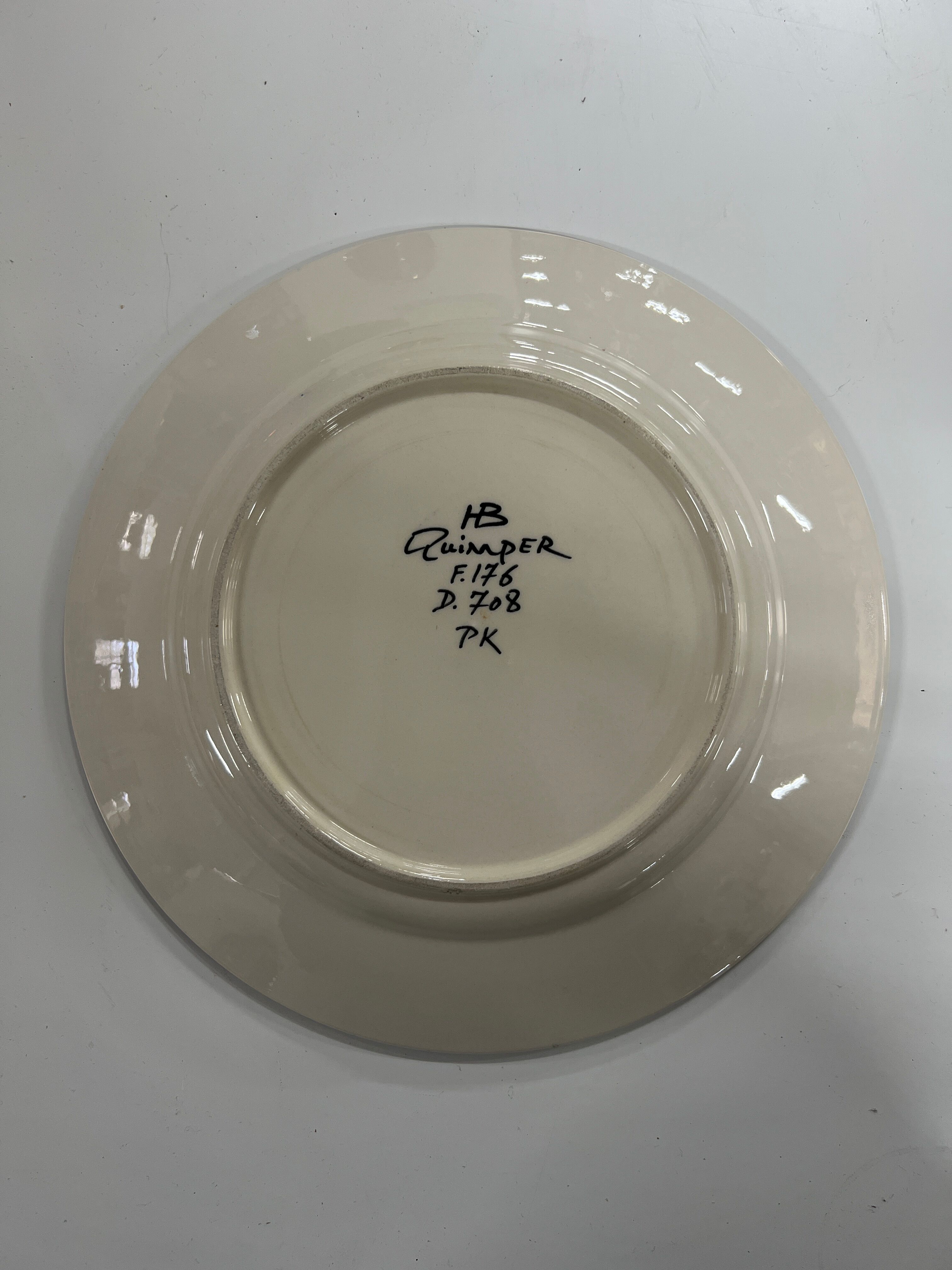 Vintage decorative plate HB Quimper