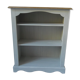 Pearl gray patinated library, 2 shelves, wooden tray.