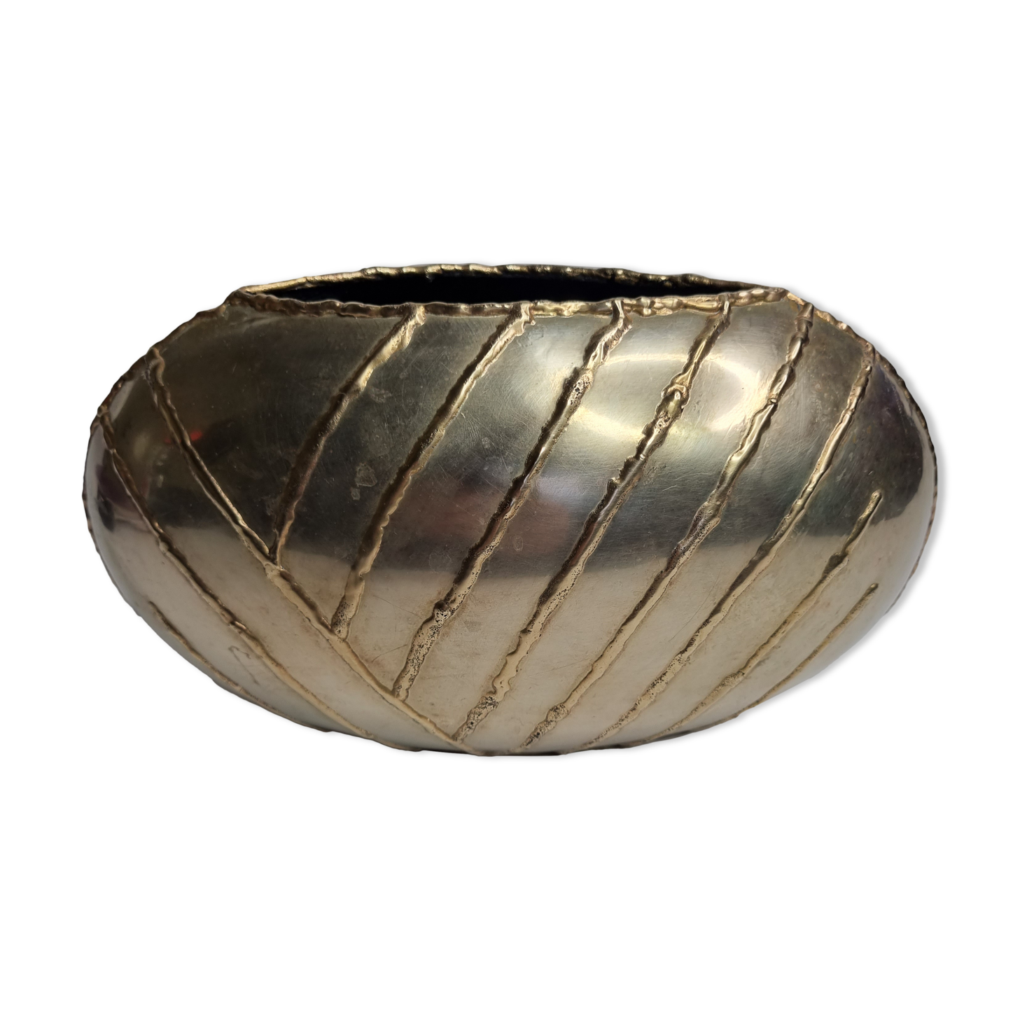 Design brass vase signed Zaza, 29 cm