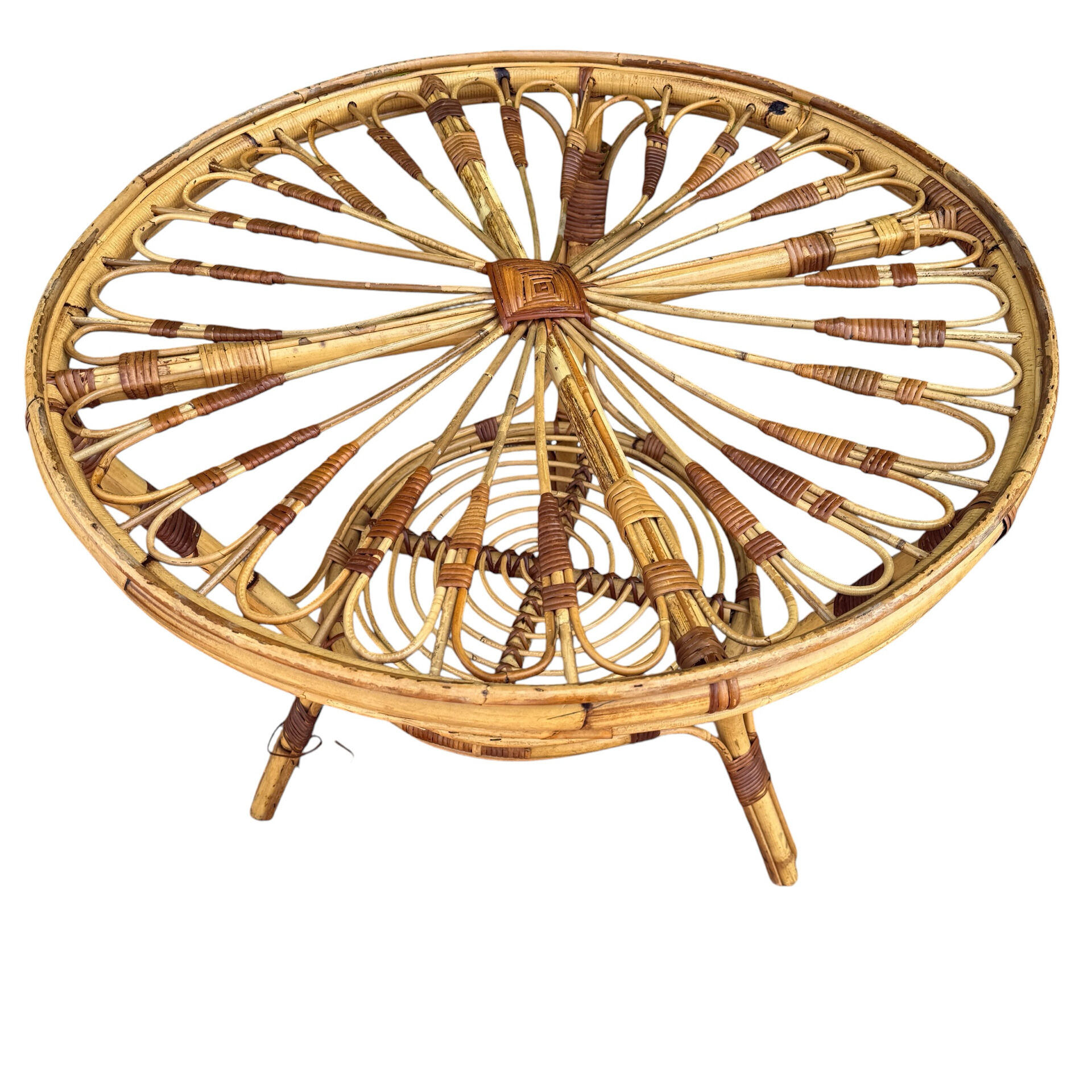 1950s rattan table from France