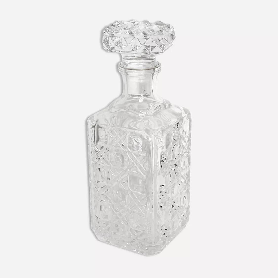 Carafe whisky en cristal motif damier