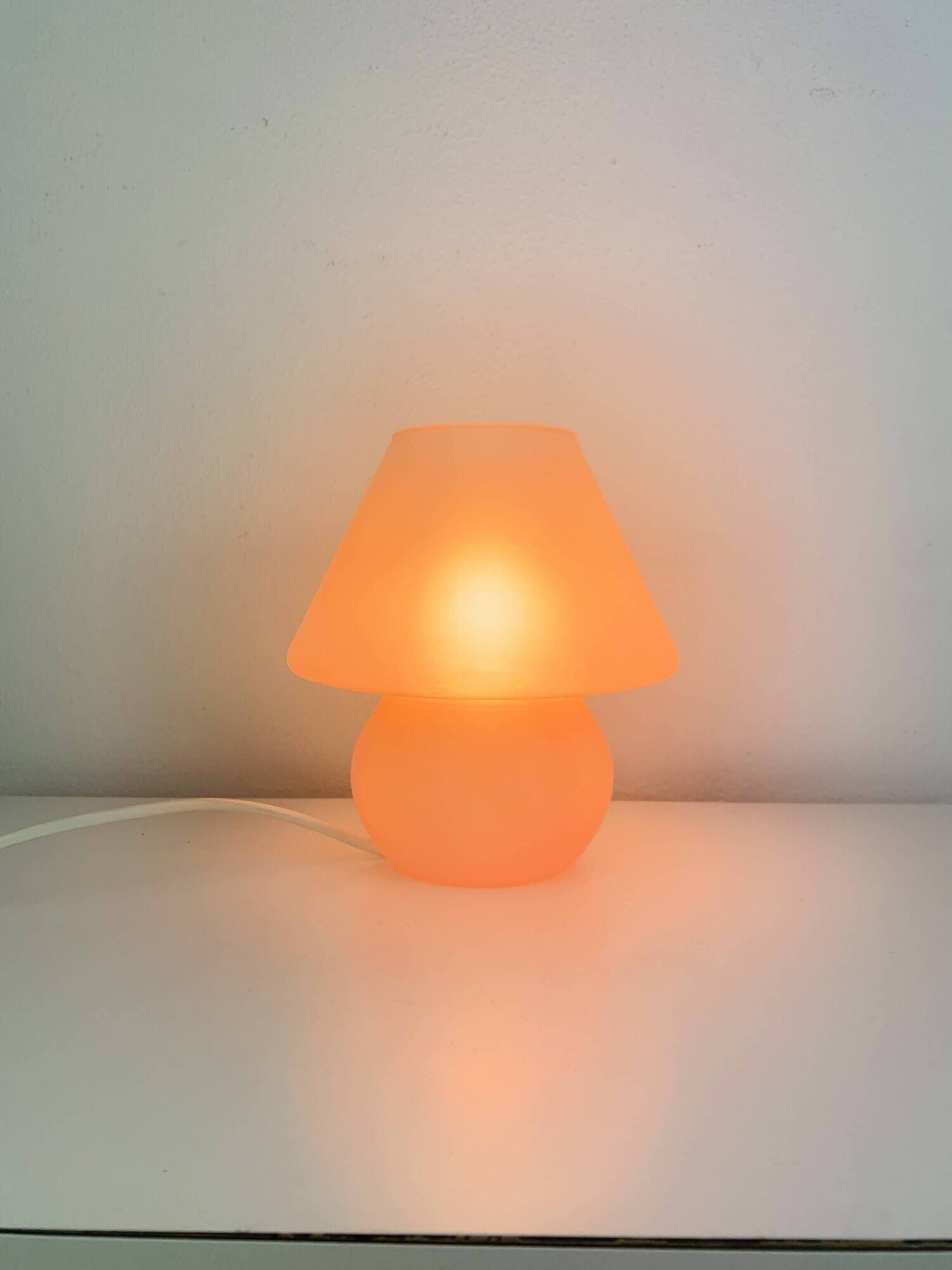 Mushroom lamp in pink Murano glass, vintage