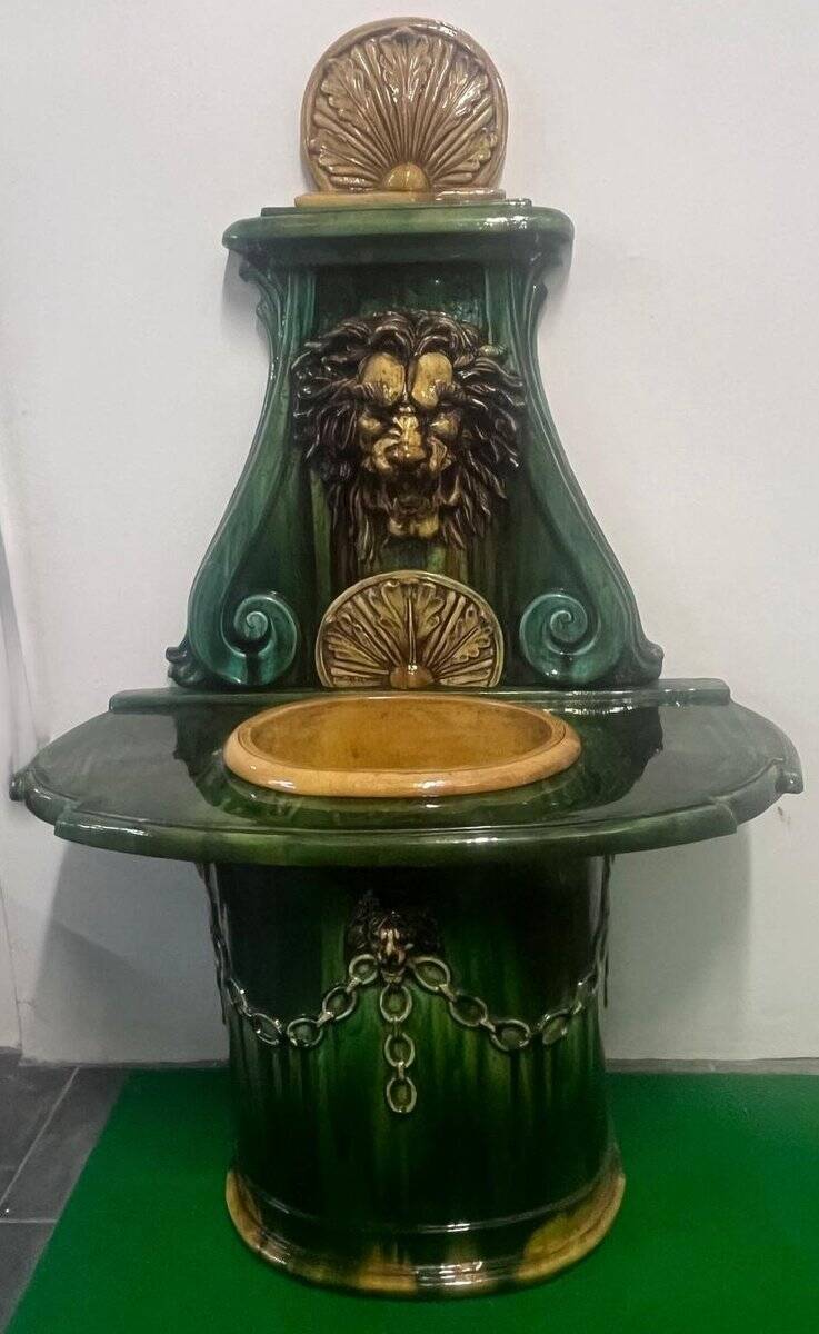 Glazed terracotta fountain from Vietri di Salerno, Italy, 1990s.
