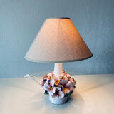 Terracotta lamp flower in relief