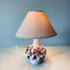 Lampe terre cuite fleur en relief