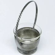 Art Deco sugar bowl, silver-plated brass, Szandrik, Hungary, 1930s
