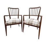 Paire de fauteuils en teck années 60