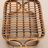 Italian Designer Stool in Bamboo Rattan, 1960s