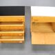 1960s František Mezulaník Mid-Century Maple Nightstands with Black and White Glass