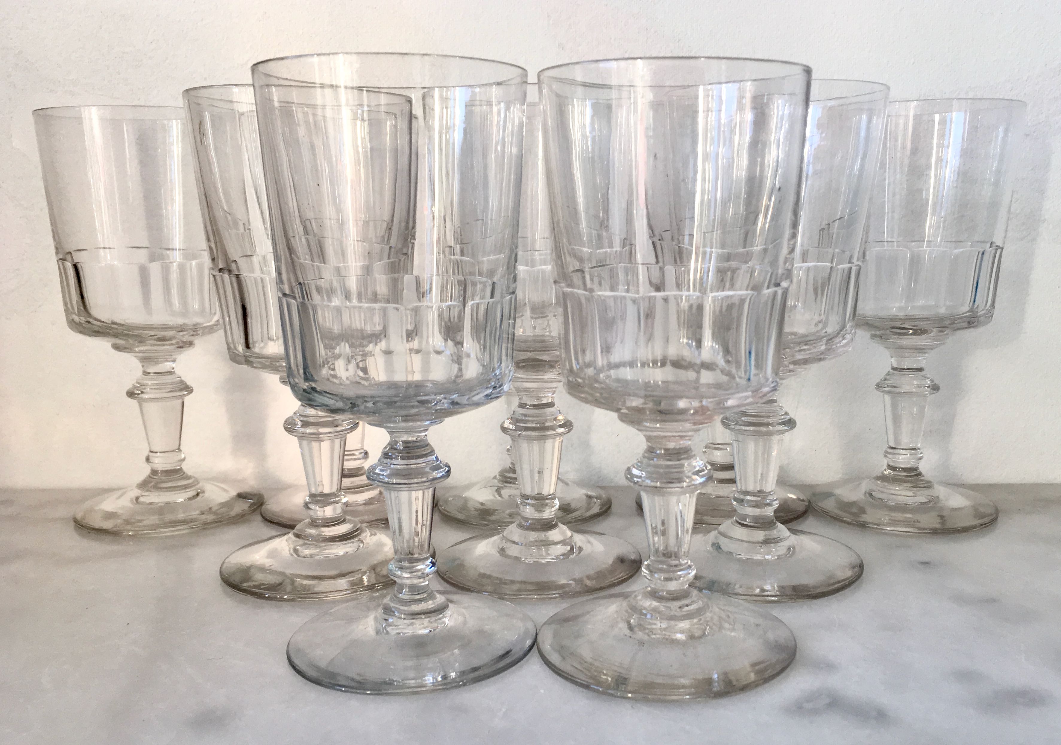 Set de 10 verres à vin années 40