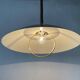 Suspended lamp in chrome and gold metal by TZ, 1970s, Germany.