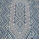 Tapis kilim bleu et blanc fait main 155 x 75 cm