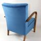 Fauteuil en velours bleu Art Déco, années 1960